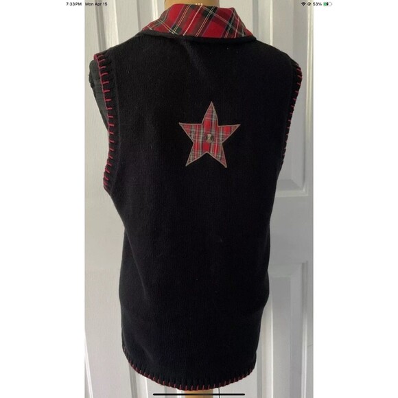 KIKIT Embroidered Christmas Sweater Vest Women's Size Lg Vintage- Ugly Sweater - Picture 2 of 12